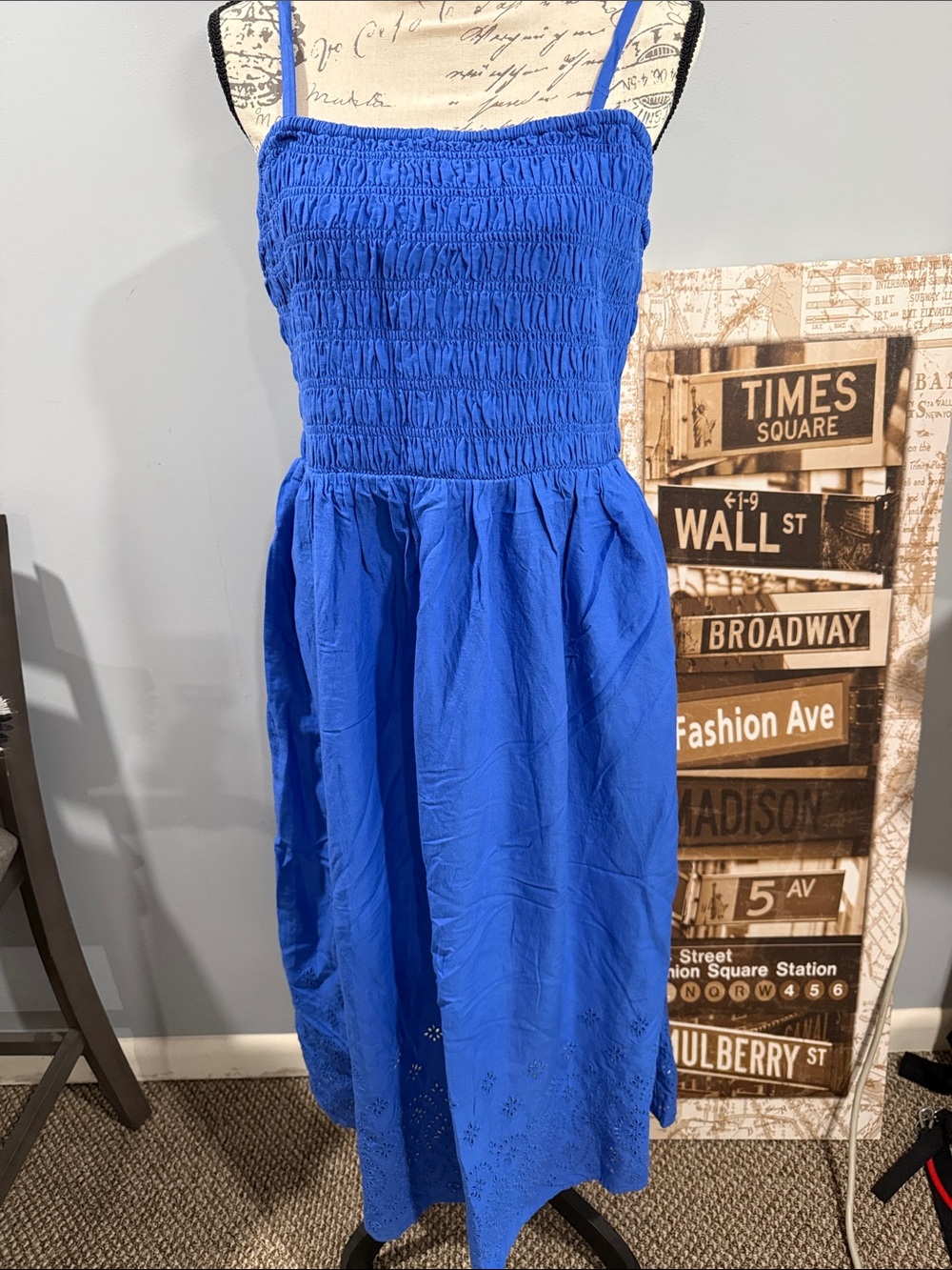 Old Navy Royal Blue Smocked Maxi Dress
